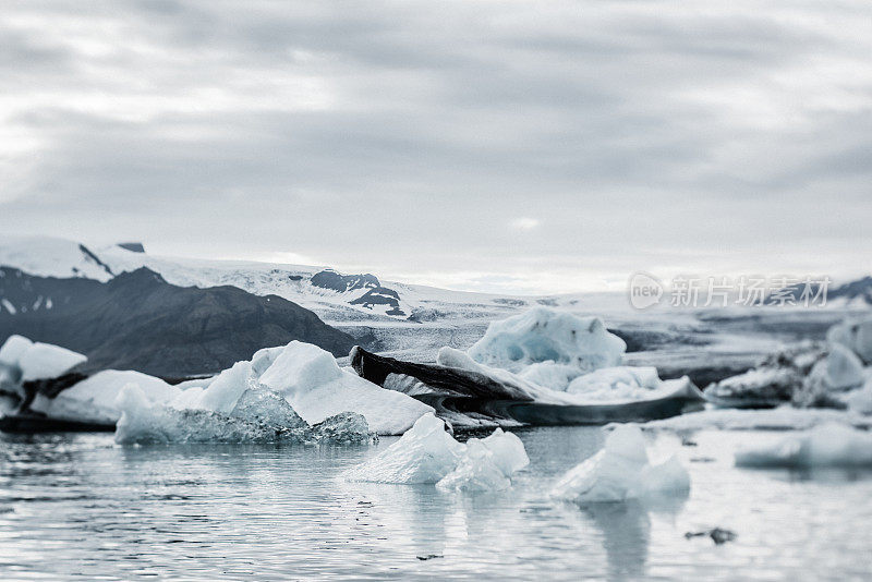 冰川冰，Jokulsarlon, Asturland，冰岛，欧洲